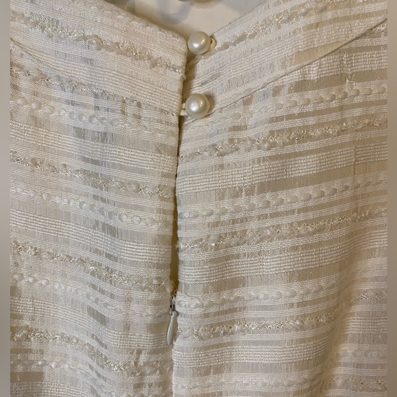 *** Eliza J Cream Silk Dress Embellished w/ Faceted Yellow Stones. Medium. - Picture 7 of 7